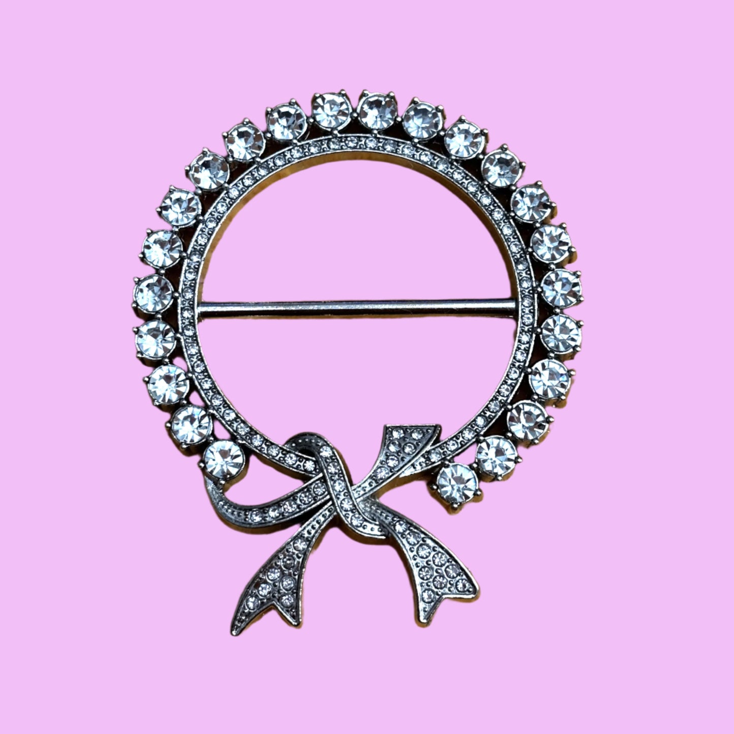 Scarf/ Shirt Buckle - Rhinestone Wreath