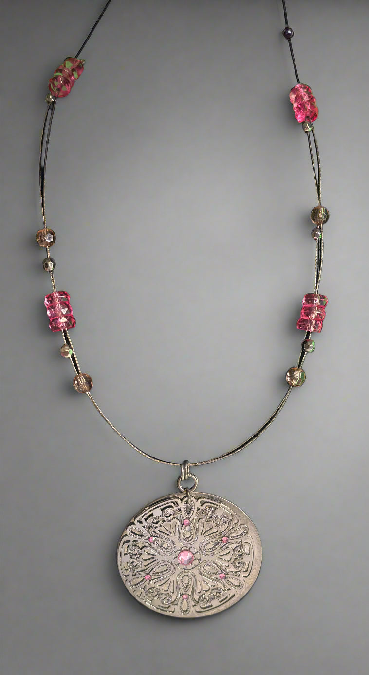 Necklace - New York Company - Pink Pendant