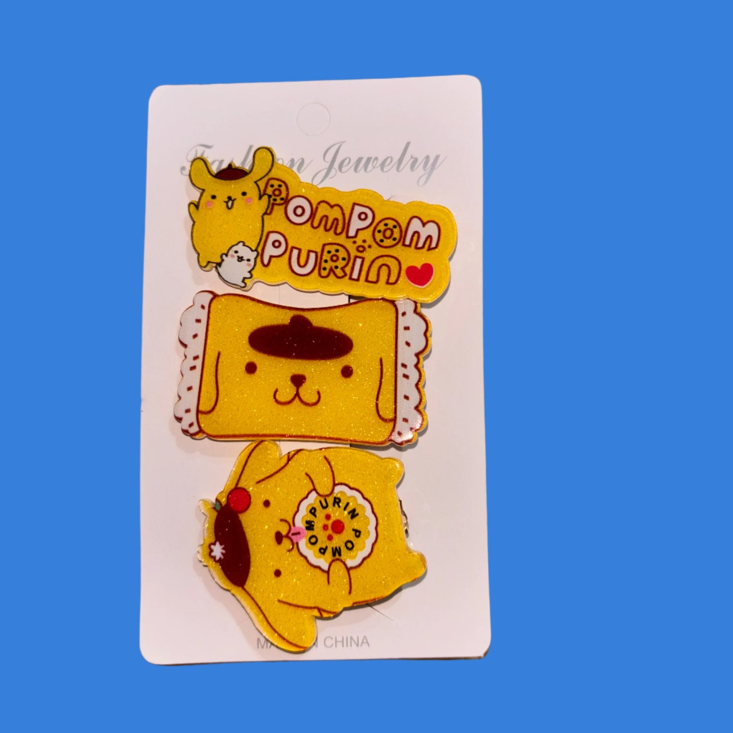 Hair Clips - Sanrio - Hello Kitty - Pompompurin - Set of 3