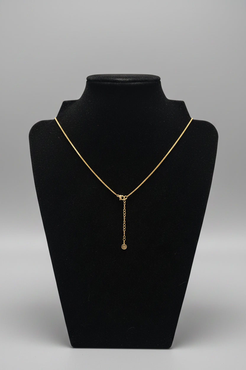 Necklace - "V" Initial Pendant with Box Chain Lobster Clasp