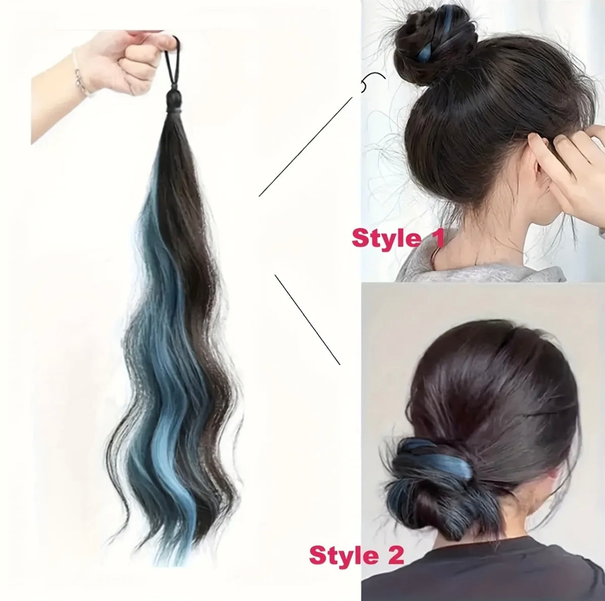 Ponytail Wig - Synthetic Hair - Self Winding Bun / Ponytail