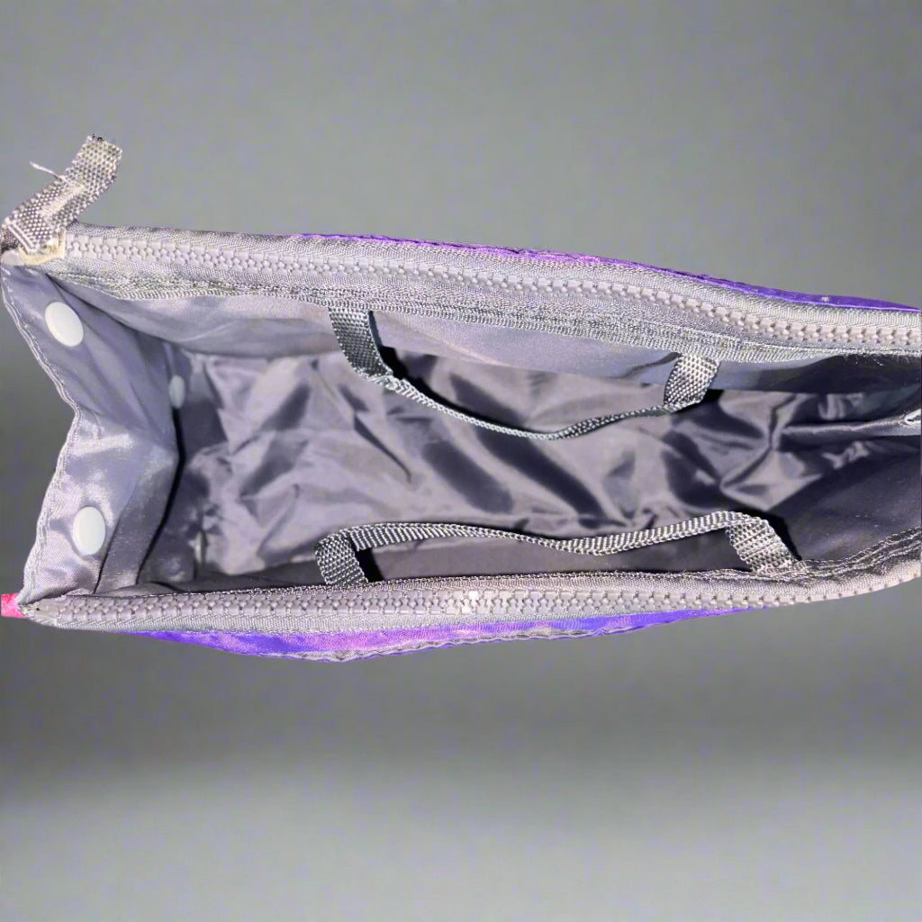 Bag - Retro Look Vinyl Organizer - Purple and Pink