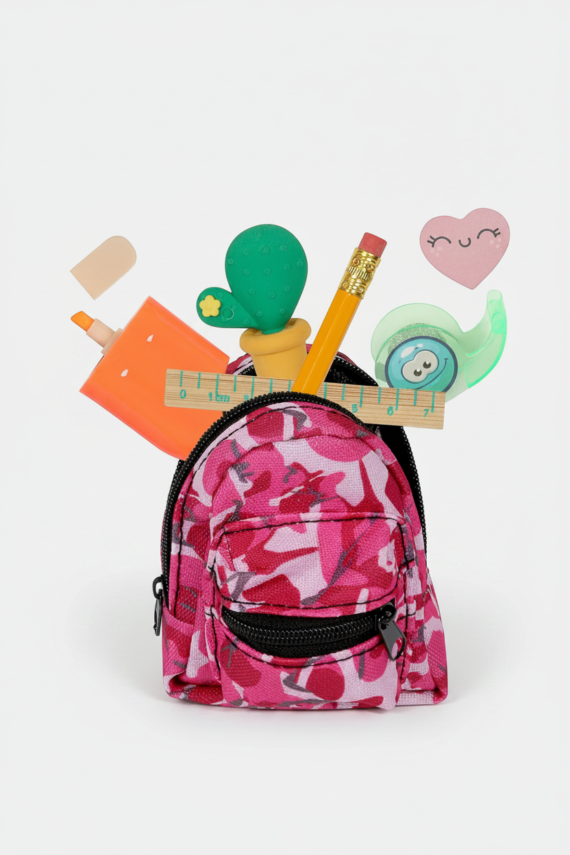 Keychain - Real Littles - Pink Camo Mini Backpack - Purse Clip