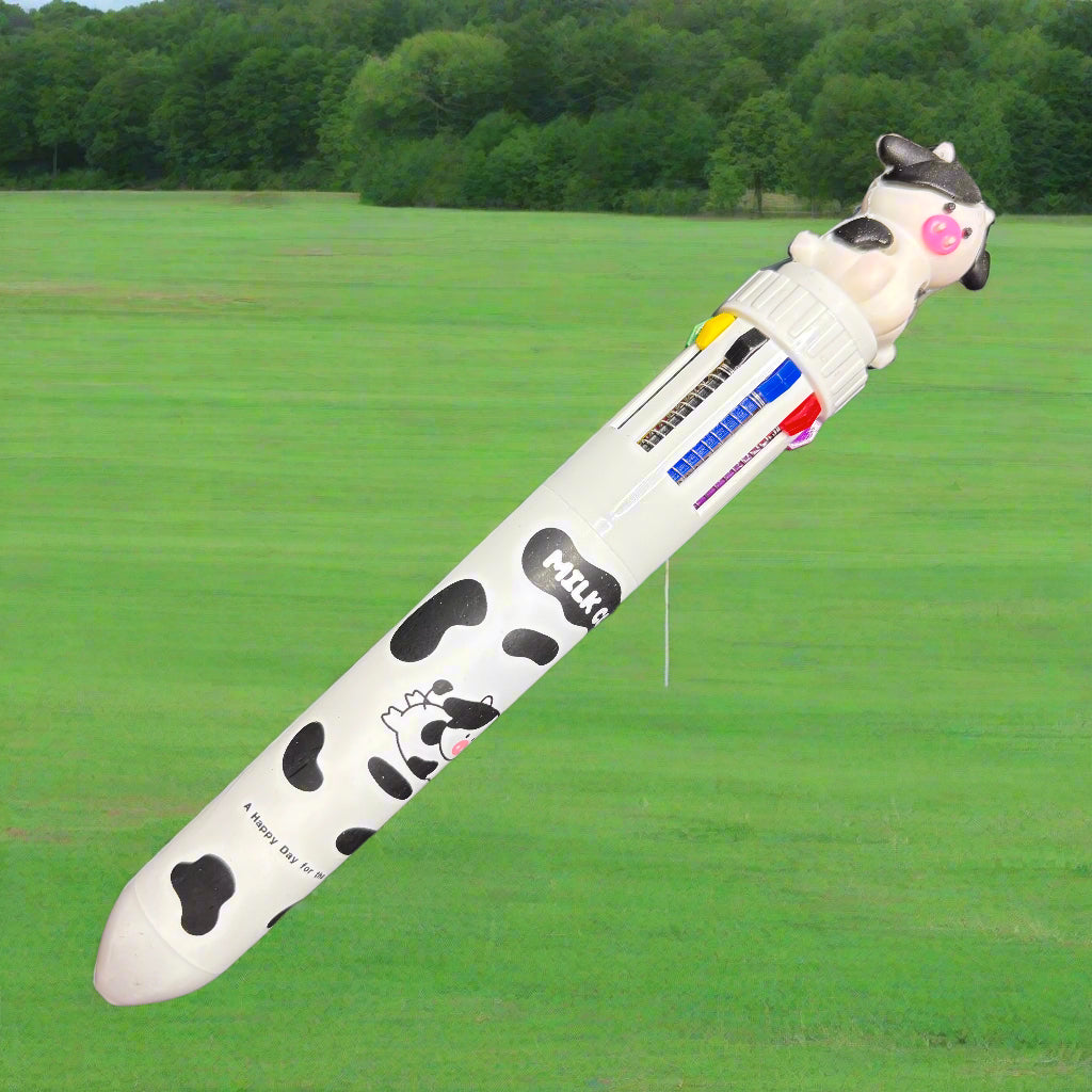 Pen - 10 Color Ball Point - Milk Cow