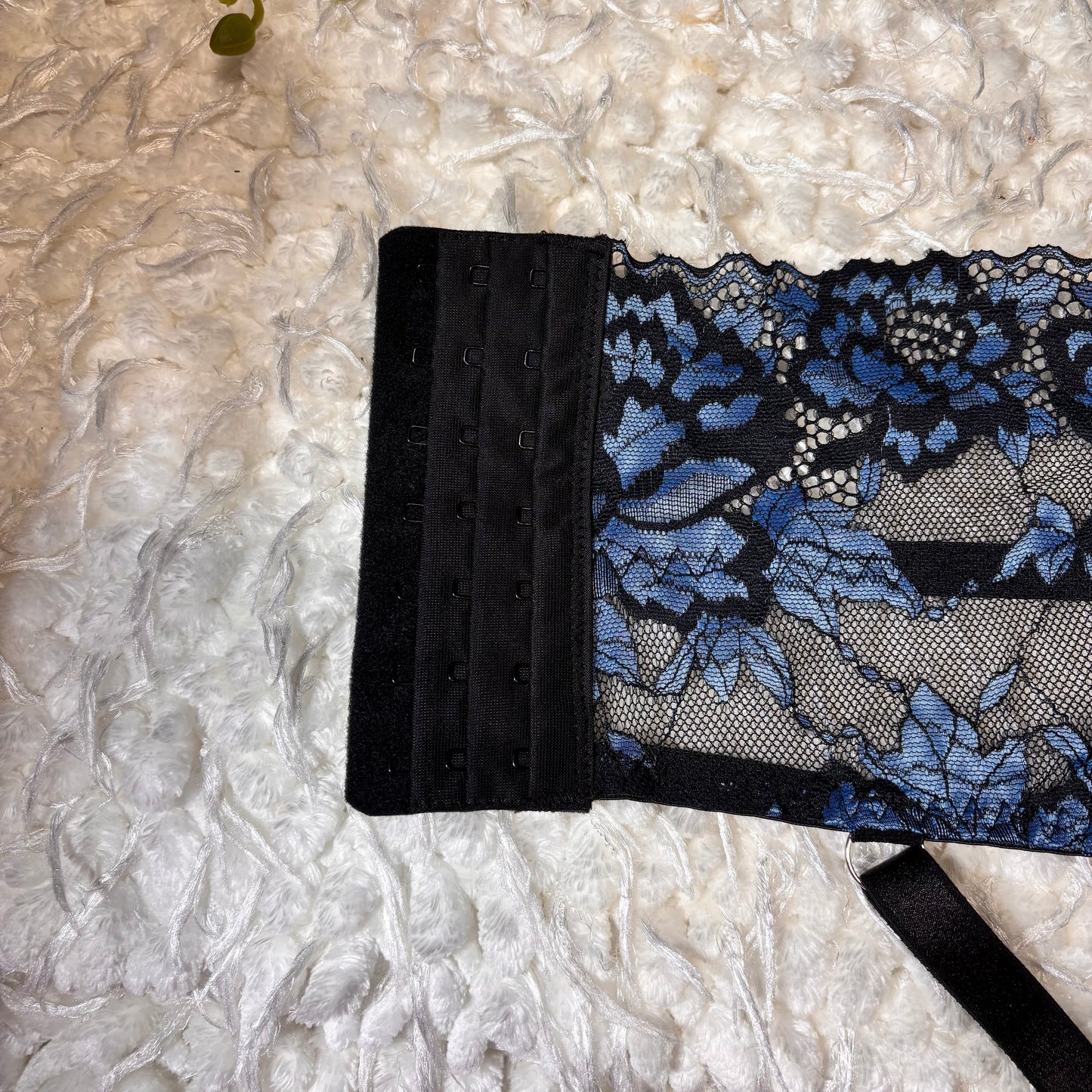 Bra - Unbranded - Plunge Front - Blue Floral Lace