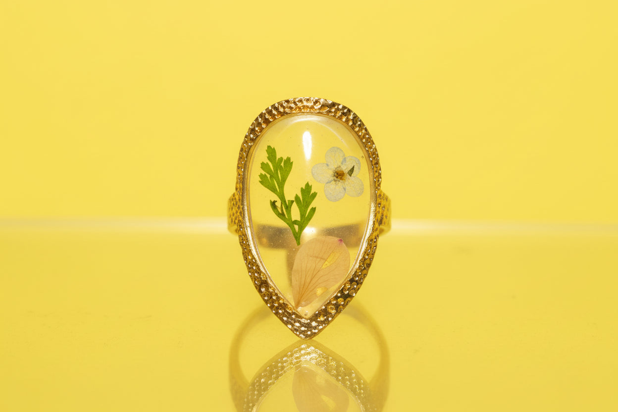 Rings - Pressed Dried Flower - Resin - Open Ended - Adjustable
