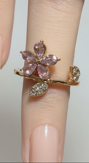 Rings - Gold-Tone Flower Adjustable Rings