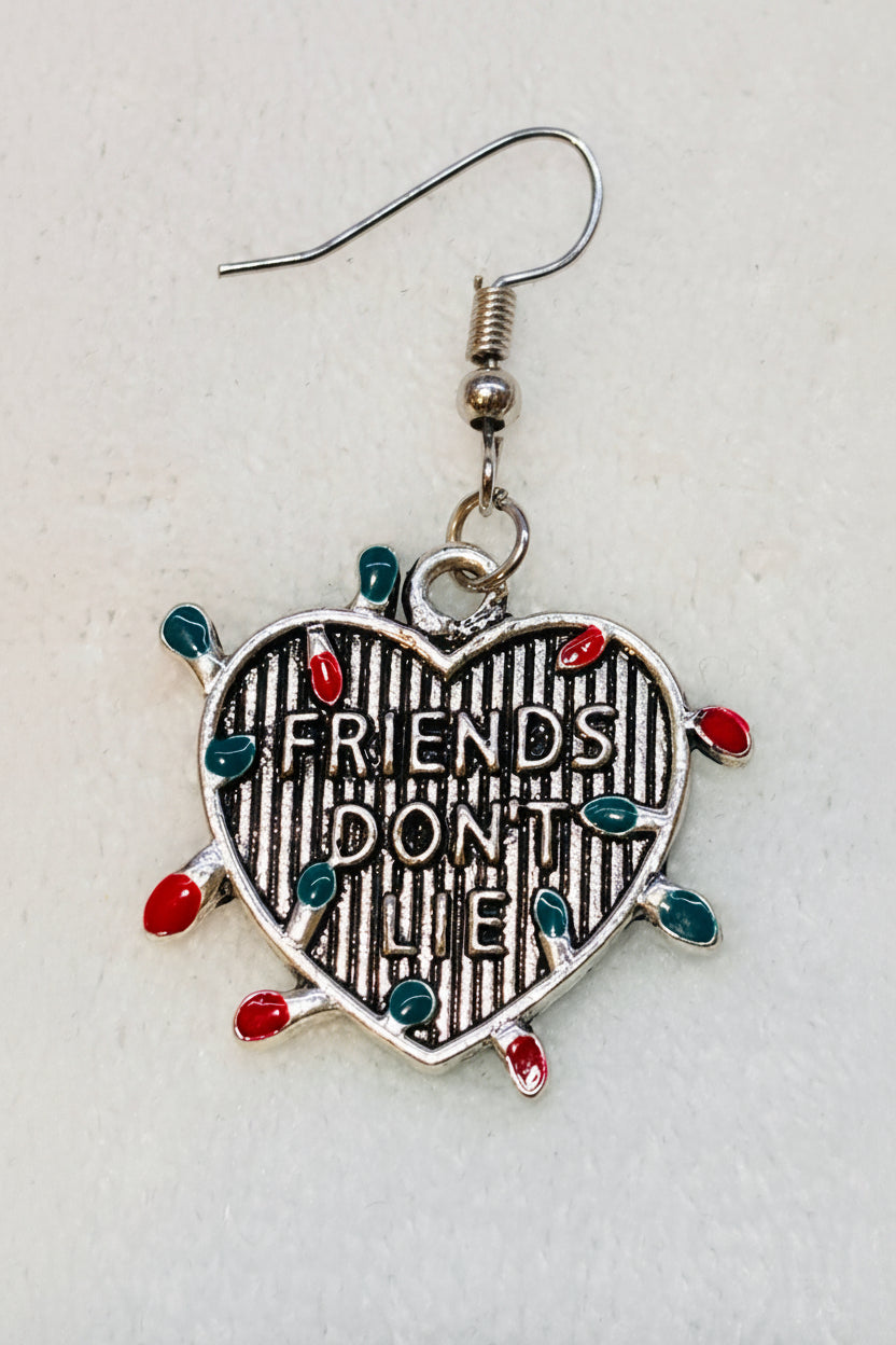 Earrings - "Friends Don't Lie" - Stranger Things Inspired - Heart Shaped