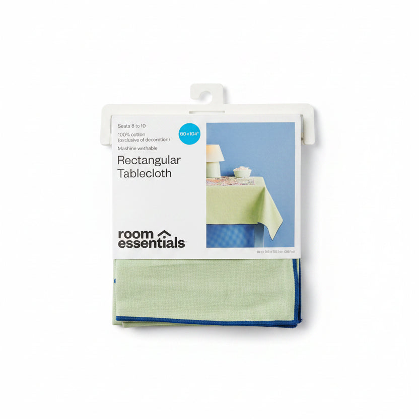 Tablecloth - Room Essentials - 60"x104" - Rectangular - Green with Blue Piping