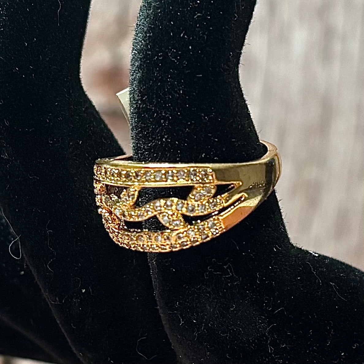 Ring Size 7.5 - Fashion Cocktail Golden