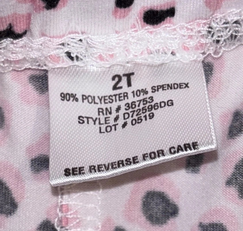 Toddler Leggings - Pink Animal Print - Size 2T