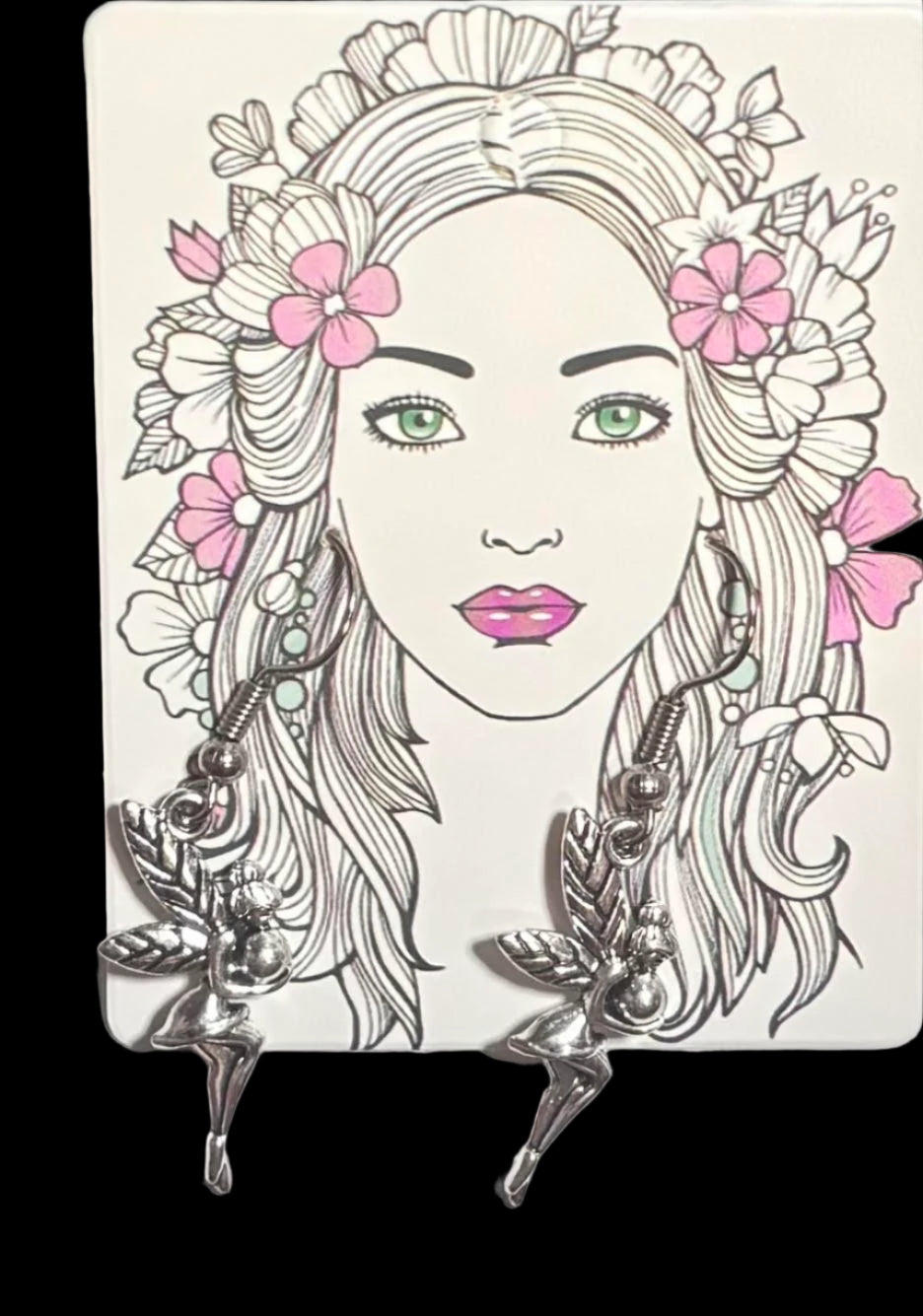 Earrings - Silvertone Fairy