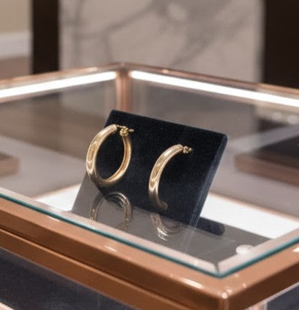 Gold Tone 2 inch Hoop Earrings