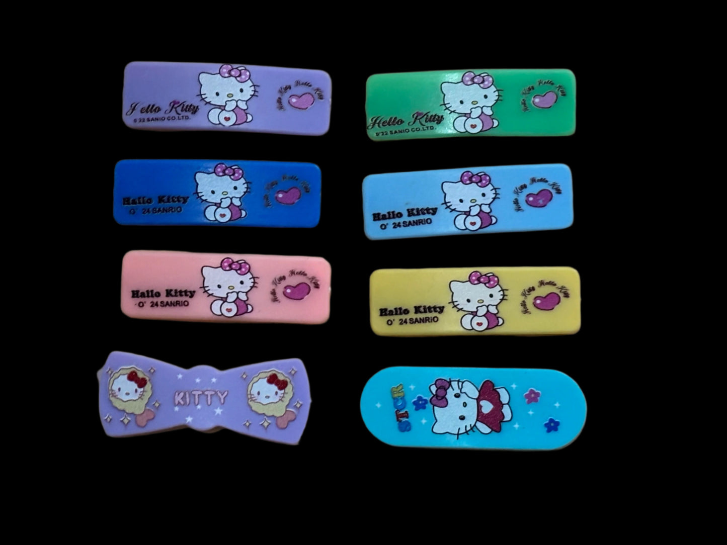 Hair Clips - Set of 8 Hello Kitty