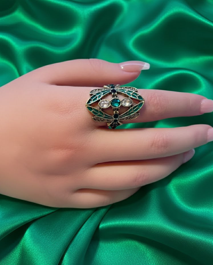 Bohemian Style Dragonfly Ring - Size 9.5