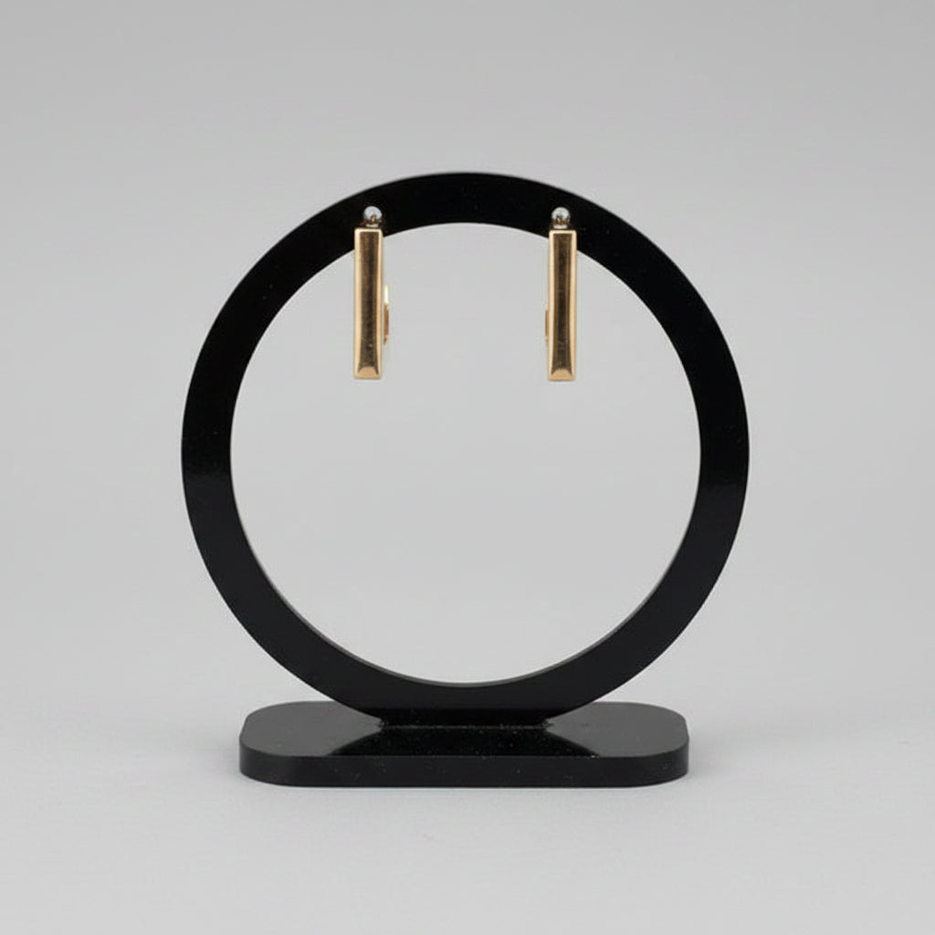 Gold Tone Geometric Square Hoop Earrings