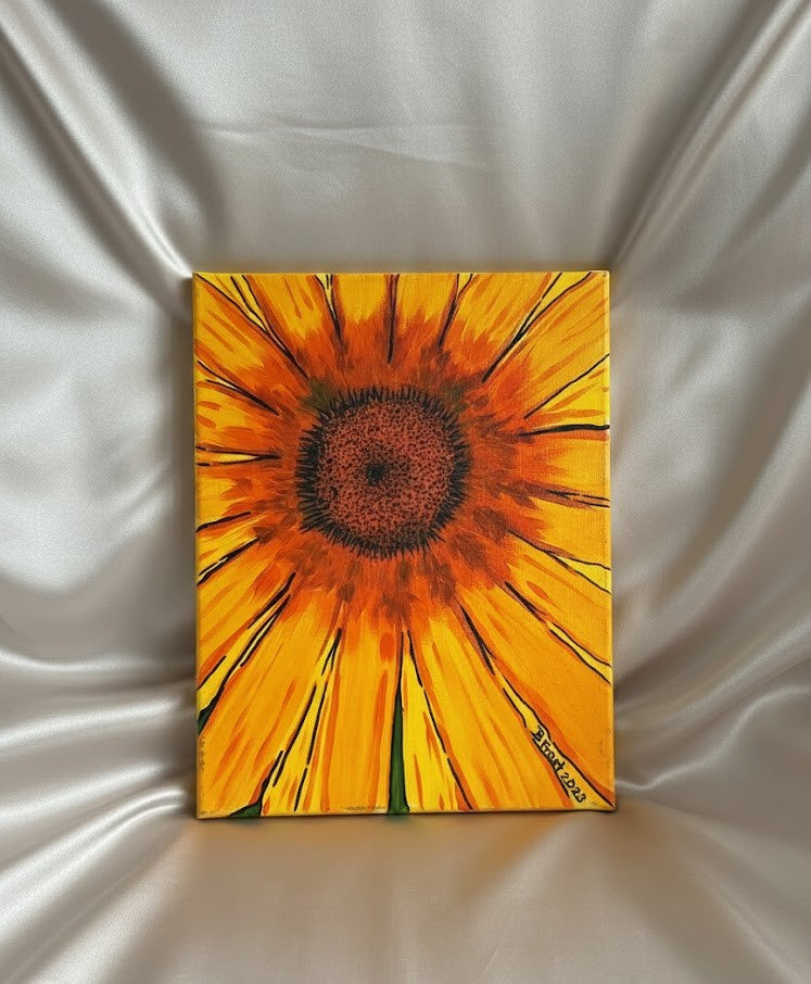 "Vibrant Sunflower" Painting by B. Frost in 2023 - 11"x14"