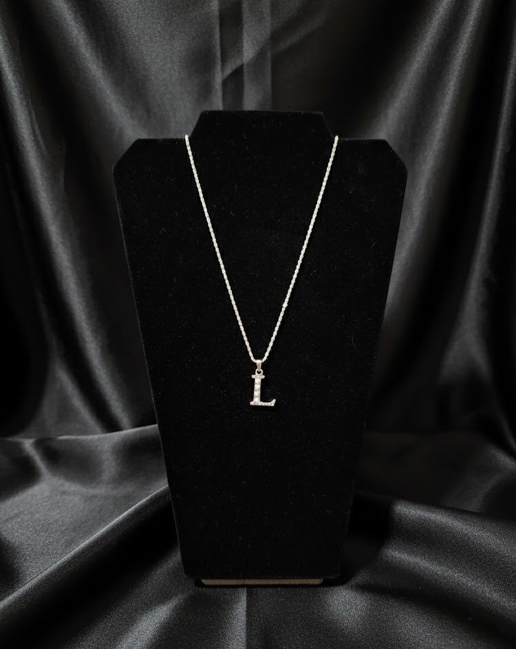 Sterling Silver Necklace Featuring "L" Pendant - 16"