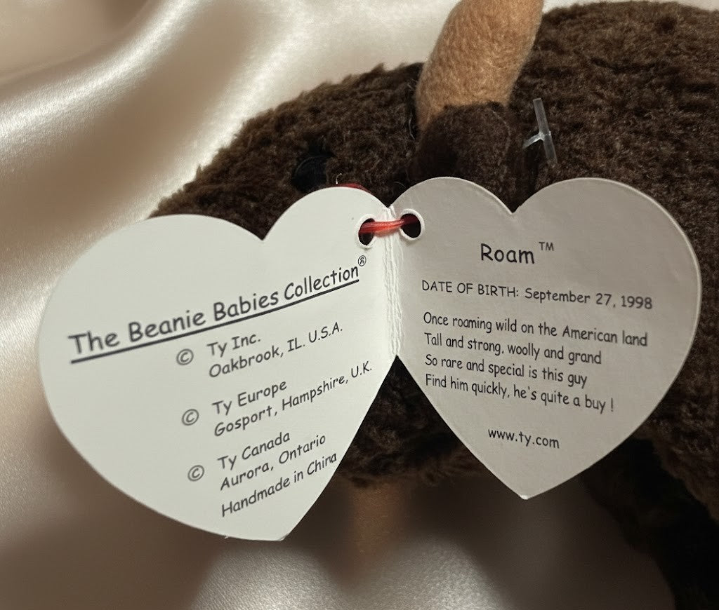 Ty Beanie Baby - "Roam" Buffalo with Heart Tag