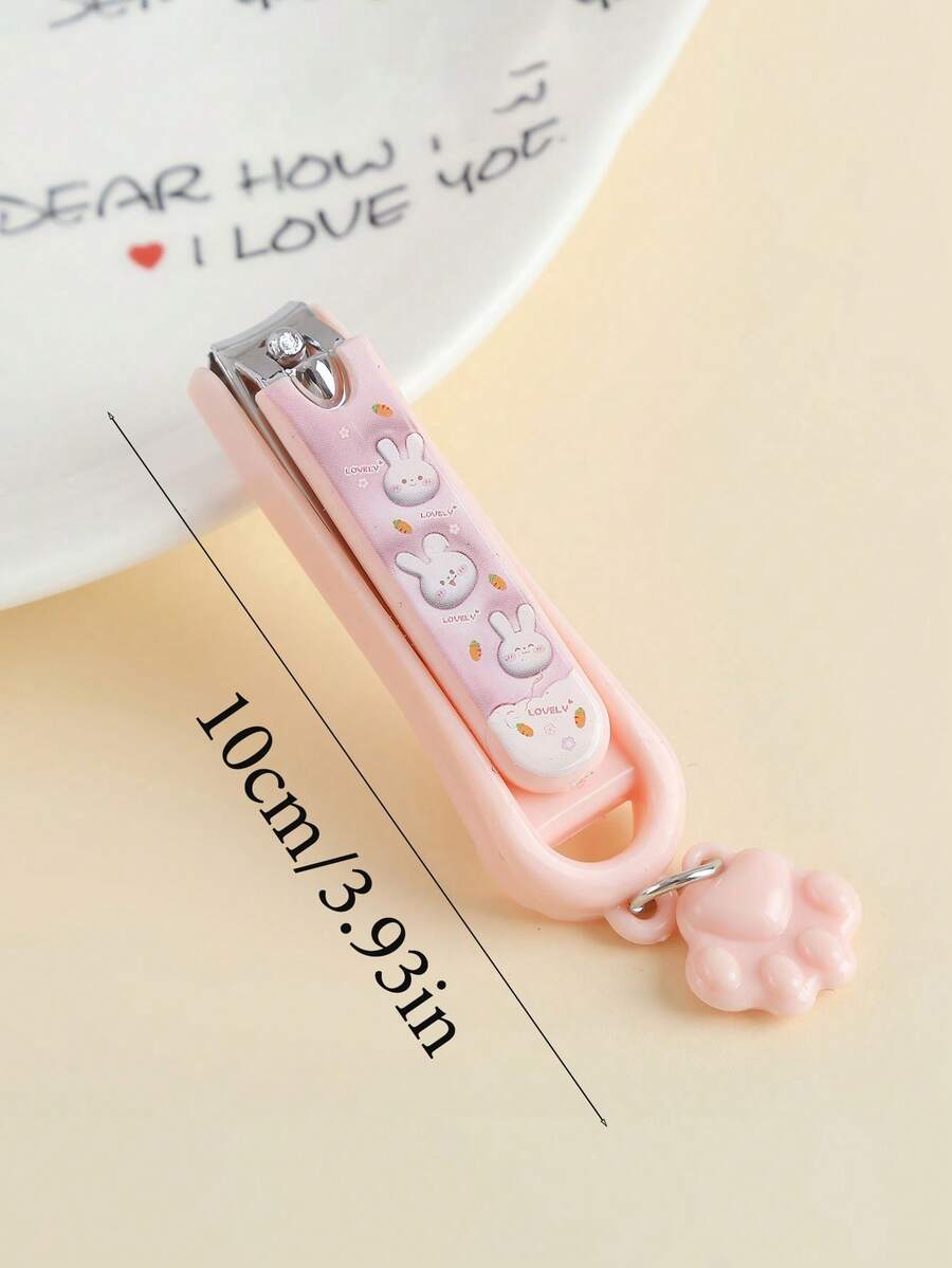 Nail Clippers - Kawaii Style - Bunny with Flowers - Macron Green