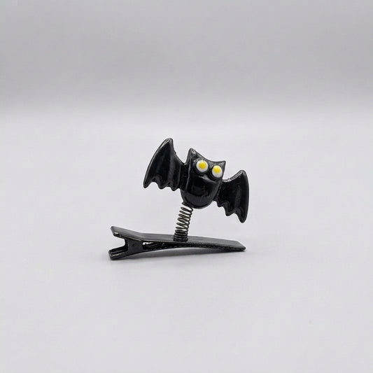 Hair Clips - Halloween - Handmade - Spring Action - Bats - Available in Classic Black or Ghostly White