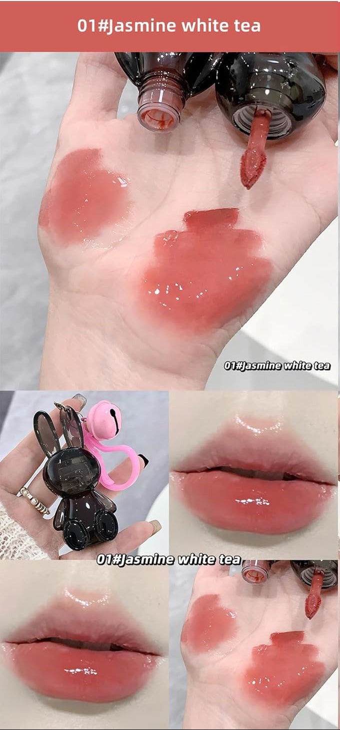 Lip Gloss - GEGE BEAR - Black Rabbit Water Lip Glaze - White Jasmine Tea or Fruity Jelly