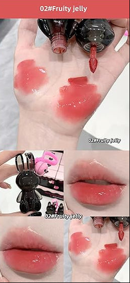 Lip Gloss - GEGE BEAR - Black Rabbit Water Lip Glaze - White Jasmine Tea or Fruity Jelly