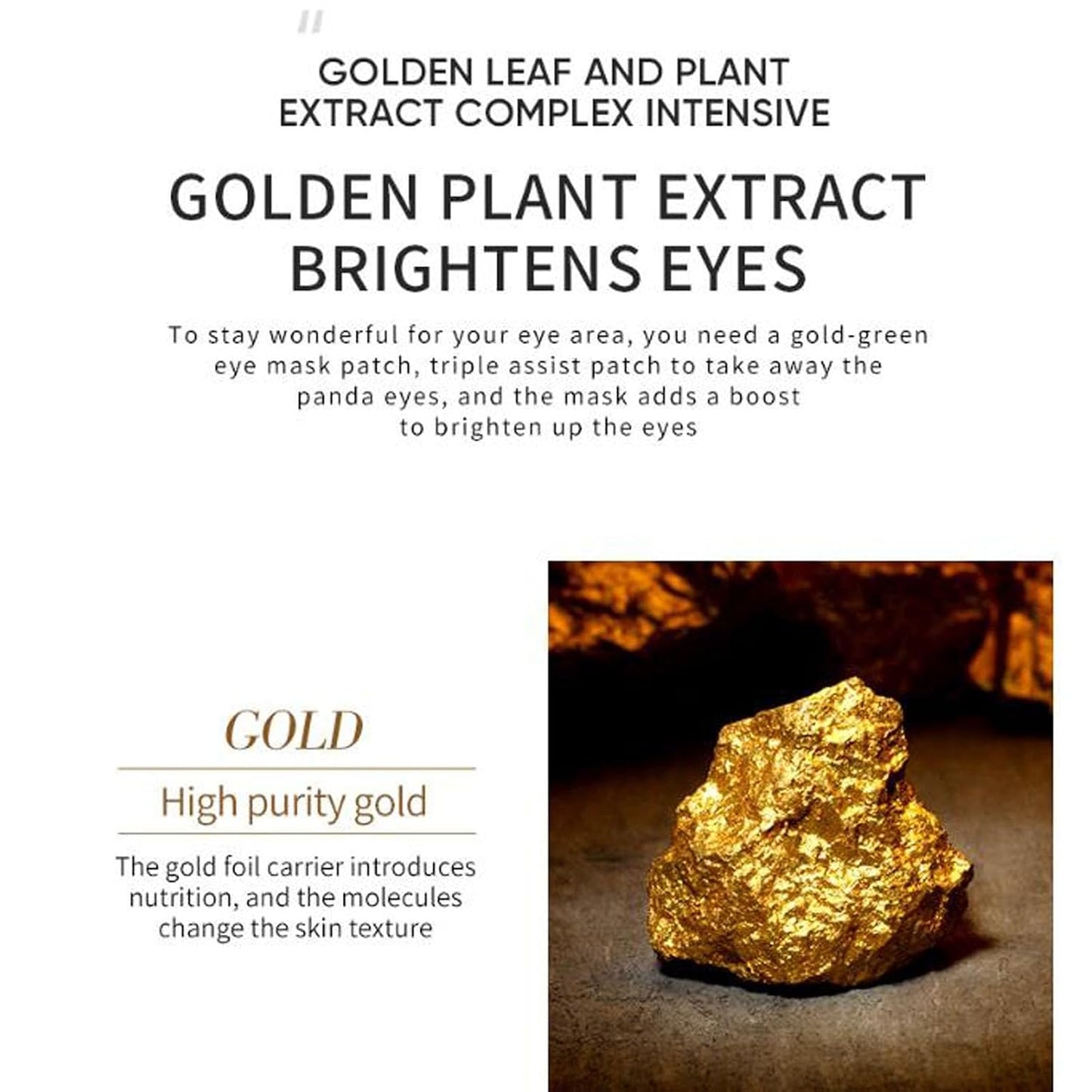 Golden Eye Mask - ZOZU - Contains 24K Gold