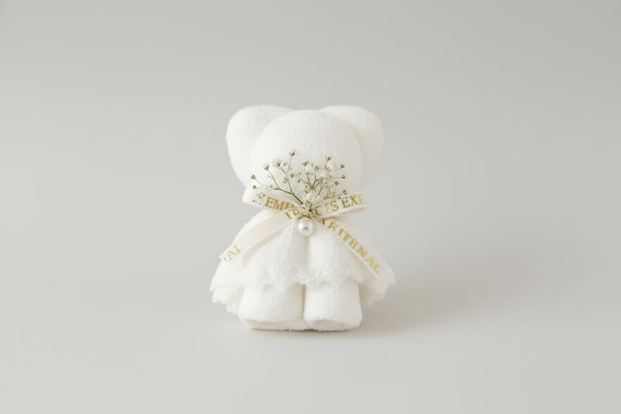 Teddy Bear Towels with Just For You Ribbon