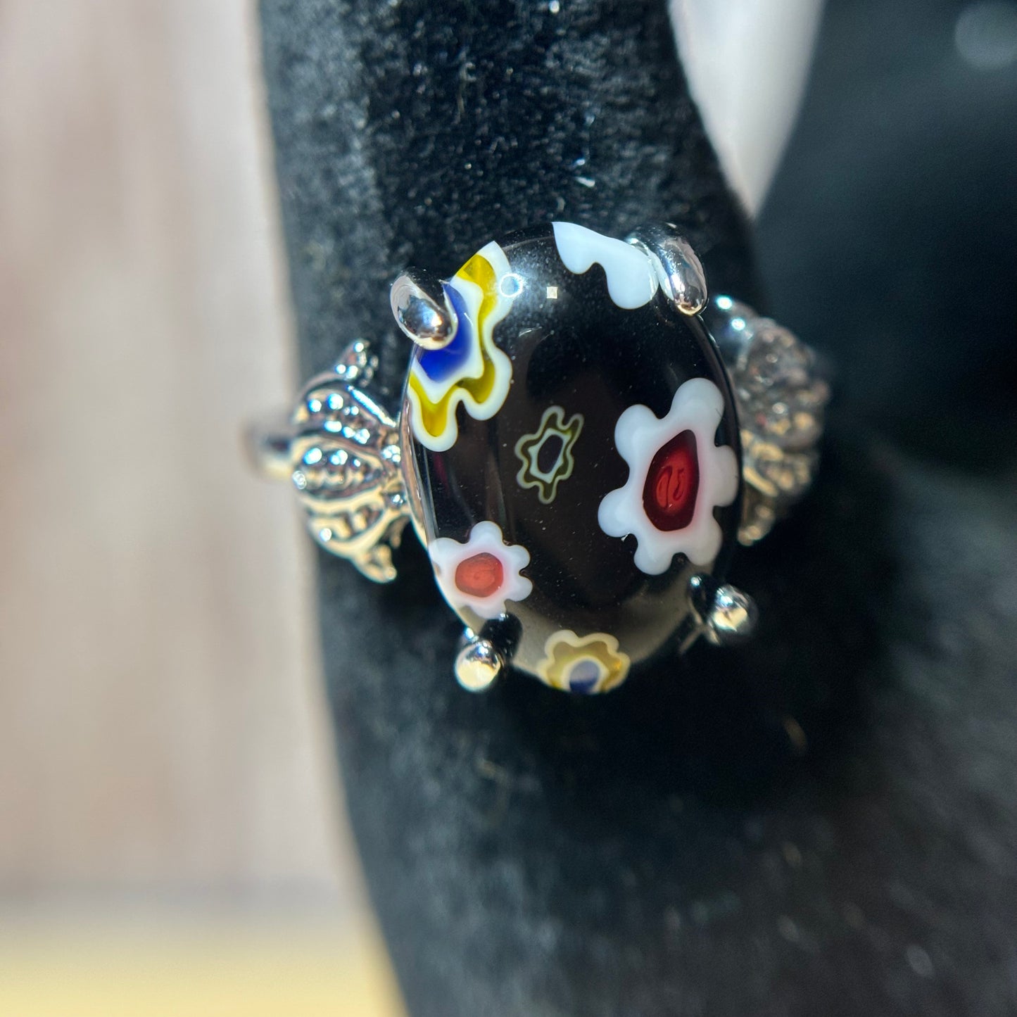 Ring Size 8.5 - Murano Glass Millefiori