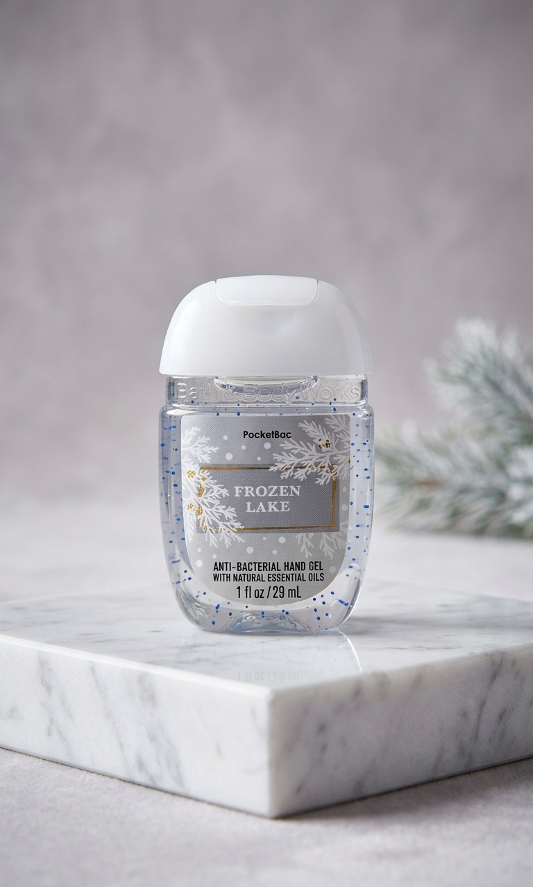 Hand Sanitizer - Frozen Lake - with a Compatible Handmade Beaded Bracelet