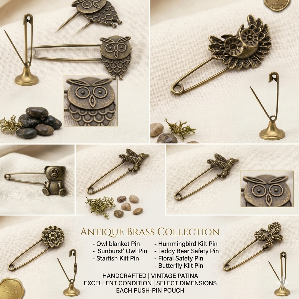 Safety Pin - Vintage - Brass - Collector's