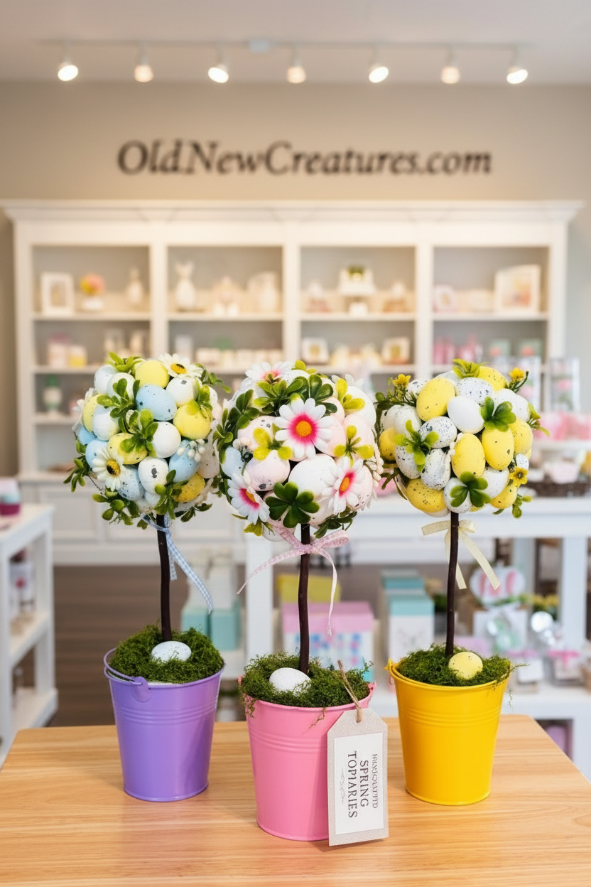 Easter Decor - Easter Egg Faux Topiaries - Choice of 3