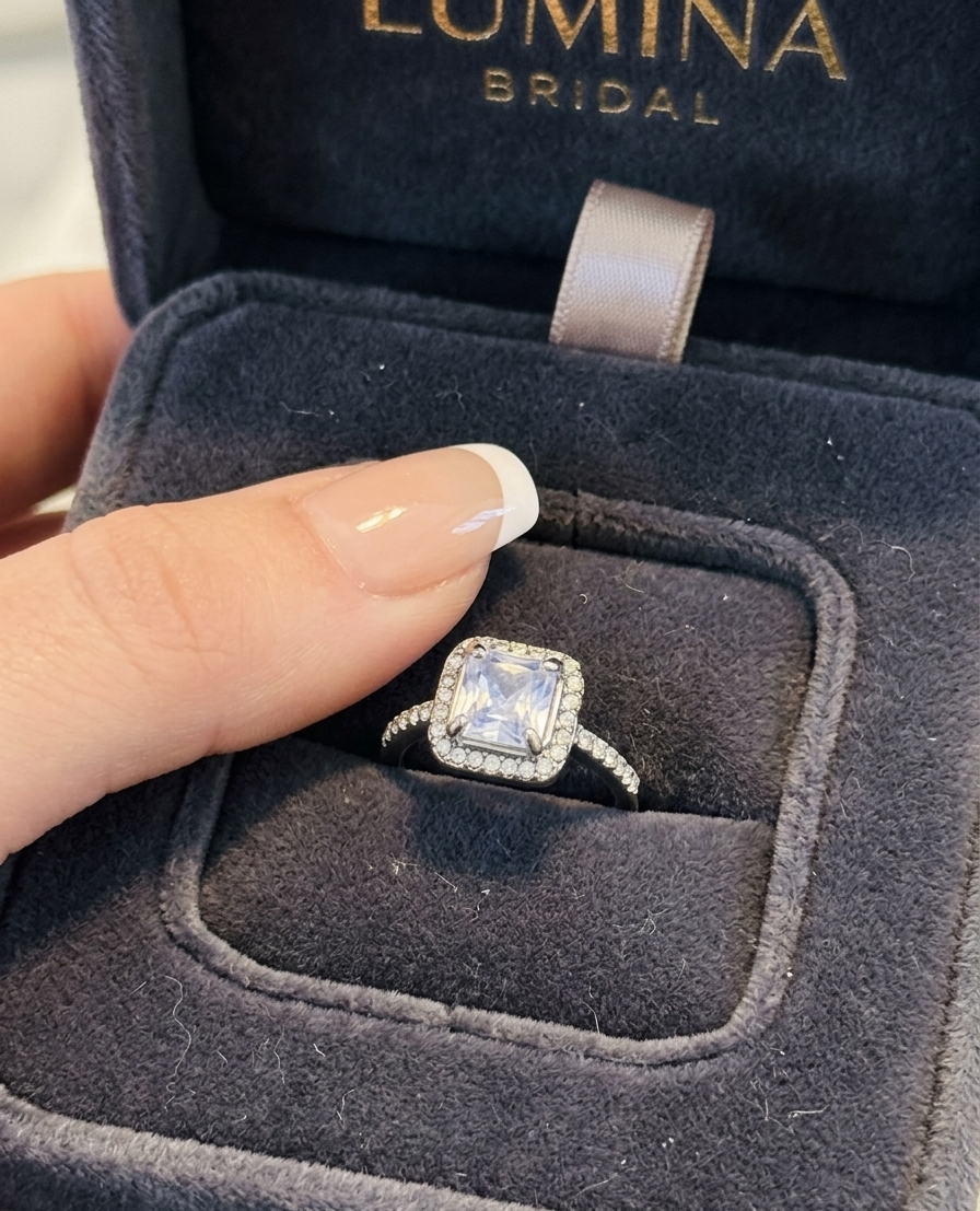 Ring - Lavender Gemstone with Surrounding Rhinestones - Size 8