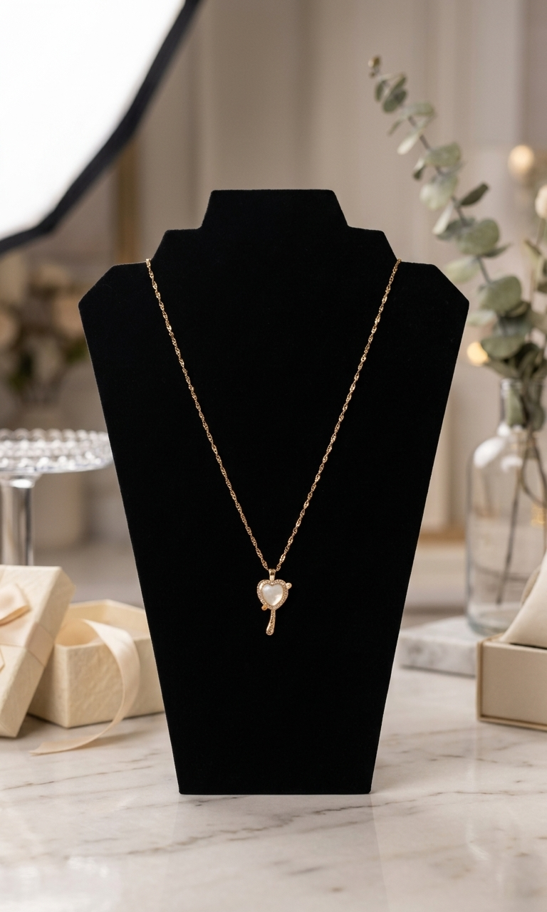Necklace - Barbie and the Diamond Castle "Melody's Mirror" - Silver Tone - #1056