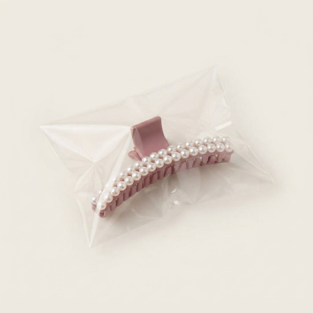 Hair Claws - Medium Size - Faux Pearl - in Classic Black or Soft Mauve