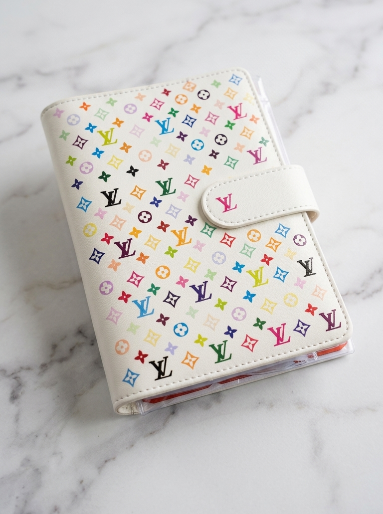 LV Designer Card Holder Book with Magnetic Closure