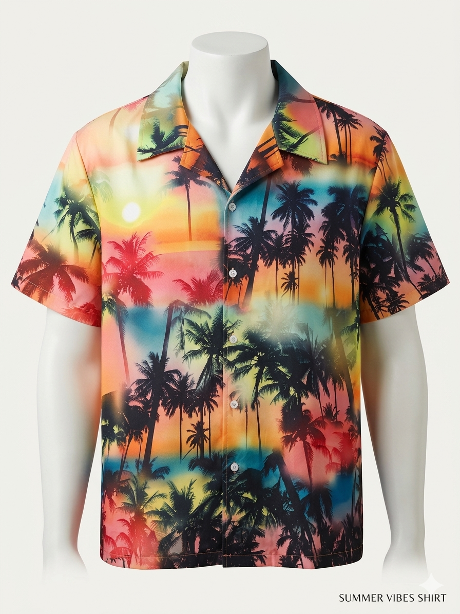 Men's Short Sleeve Tropical Shirt - 2X