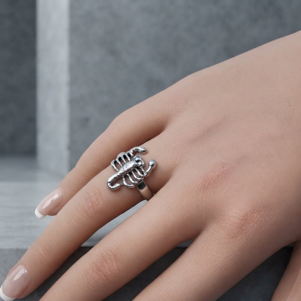 Ring - Scorpion - Open End - Silver Tone - Size US 9