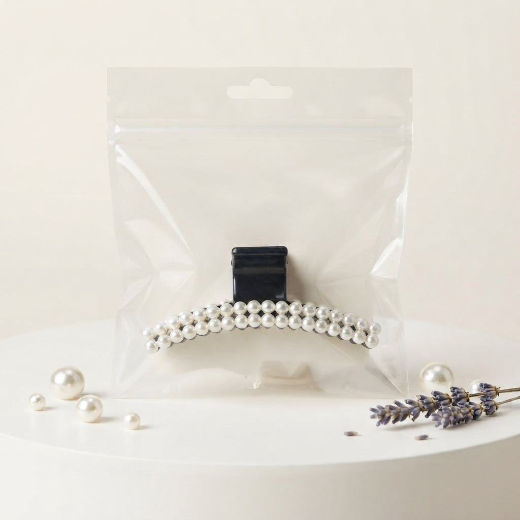 Hair Claws - Medium Size - Faux Pearl - in Classic Black or Soft Mauve
