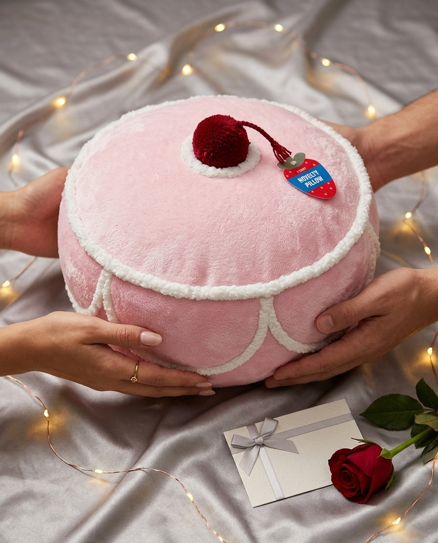 Pillow - Pink Cake with a Cherry on Top