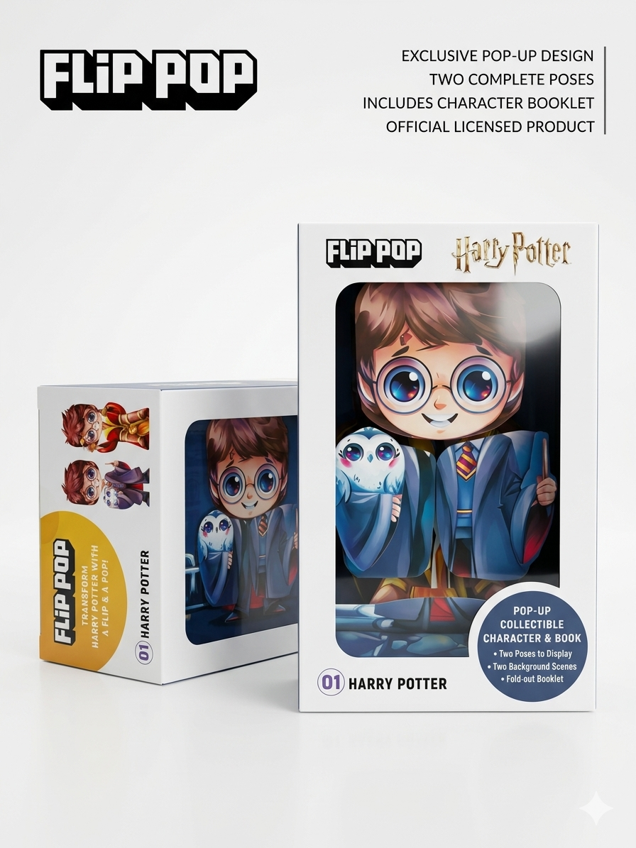FLIP POP - Harry Potter and Hermione Granger - Pop Up Collectible Character and Book