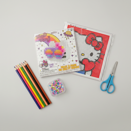 Hello Kitty - Mini Diamond Paint Kit and Heat & Fuse 3D Melty Beads Kit - Set of Two