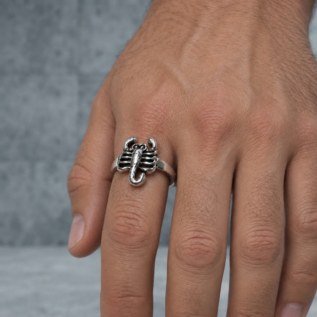 Ring - Scorpion - Open End - Silver Tone - Size US 9