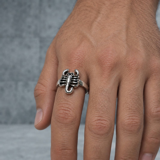 Ring - Scorpion - Open End - Silver Tone - Size US 9