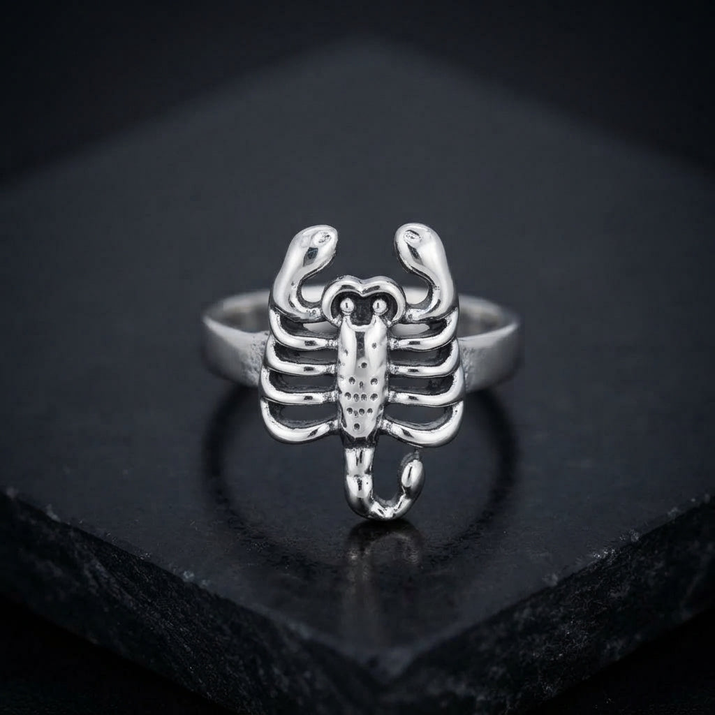 Ring - Scorpion - Open End - Silver Tone - Size US 9