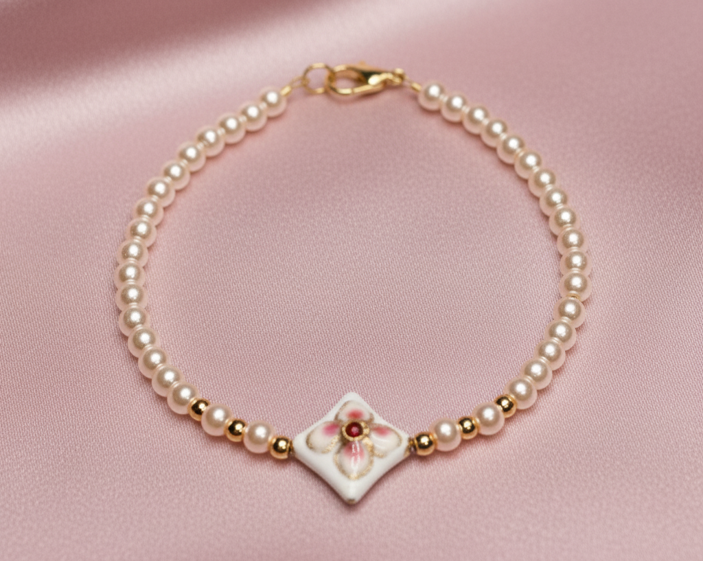 Handmade - Porcelain Bloom Bracelet - 7"