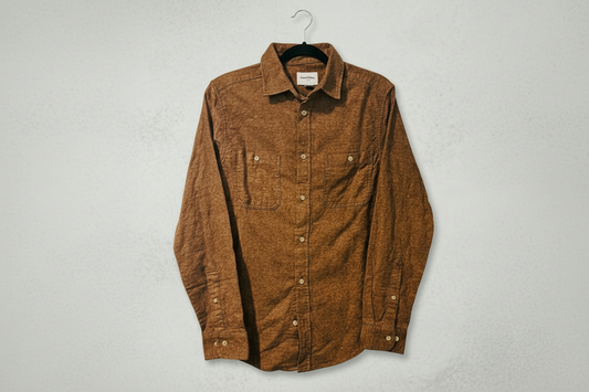 Goodfellow & Co. - Men's Vintage Mid-Weight Long Sleeve Flannel Shirt - Brown - Size Small