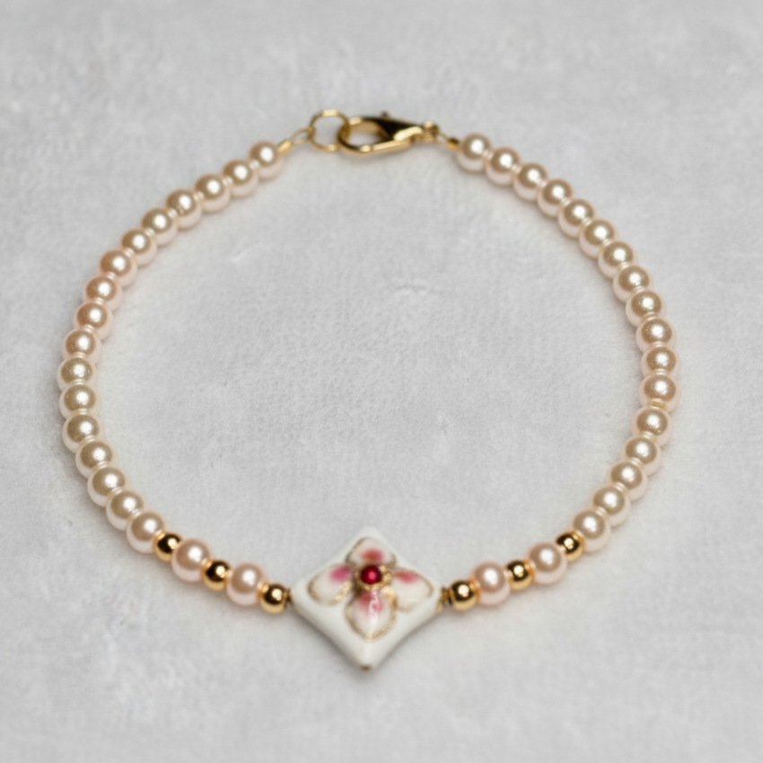 Handmade - Porcelain Bloom Bracelet - 7"