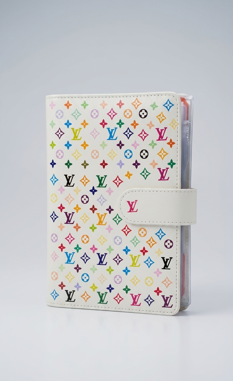 LV Designer Card Holder Book with Magnetic Closure